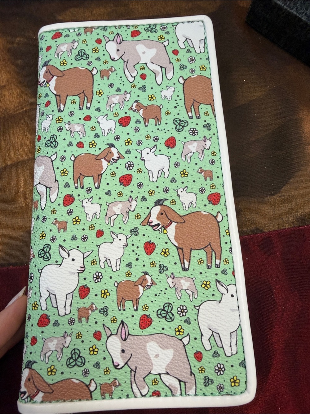 Cute Goat Pattern Wallet - Green